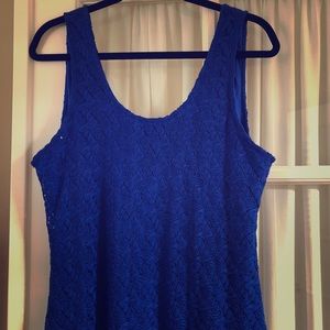 Beautiful long blue fitted dress.